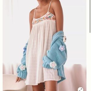 Anthropologie Embroidered Babydoll Dress